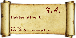 Hebler Albert névjegykártya