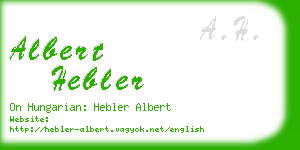 albert hebler business card
